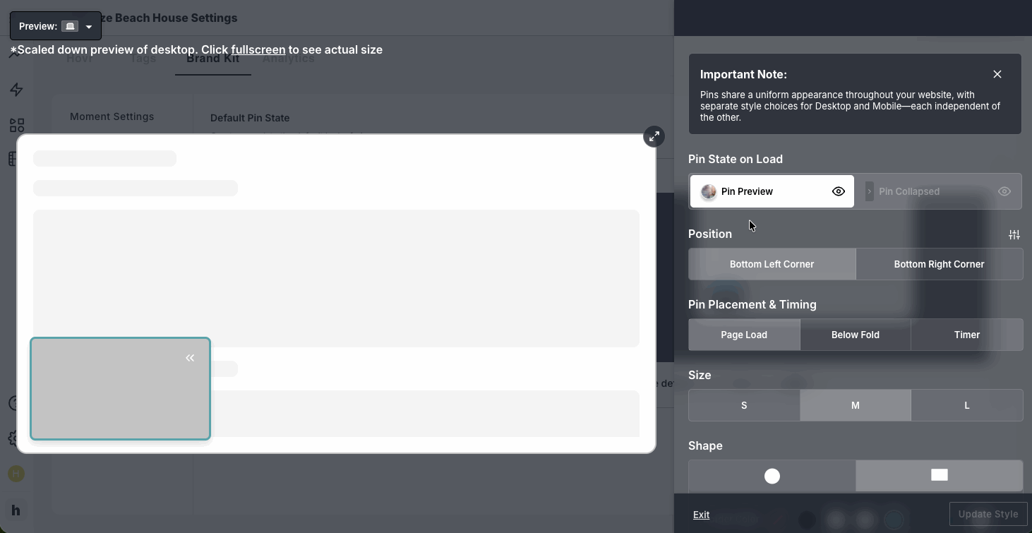 Automatically Minimize a Pin