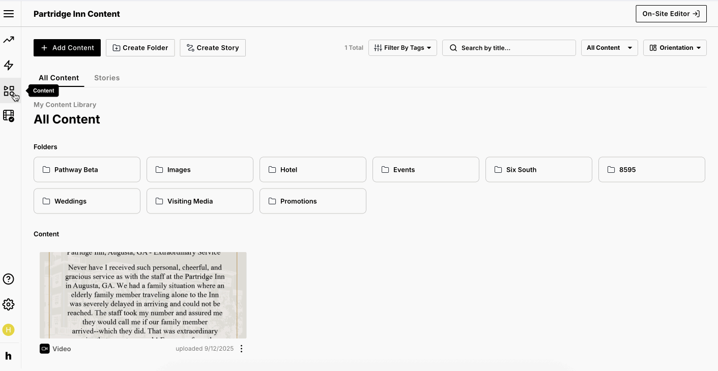 How can I see the date I added a piece of content (1)