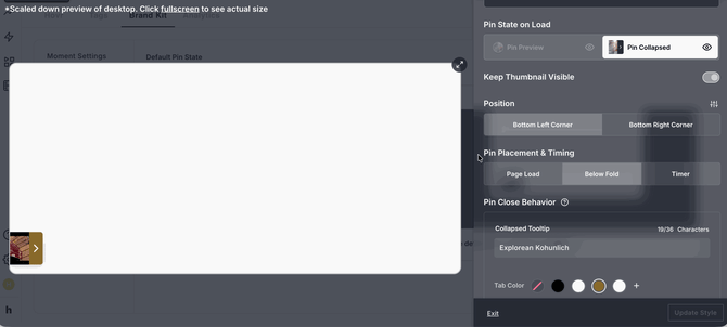 How to Set Pin to Load Page Load